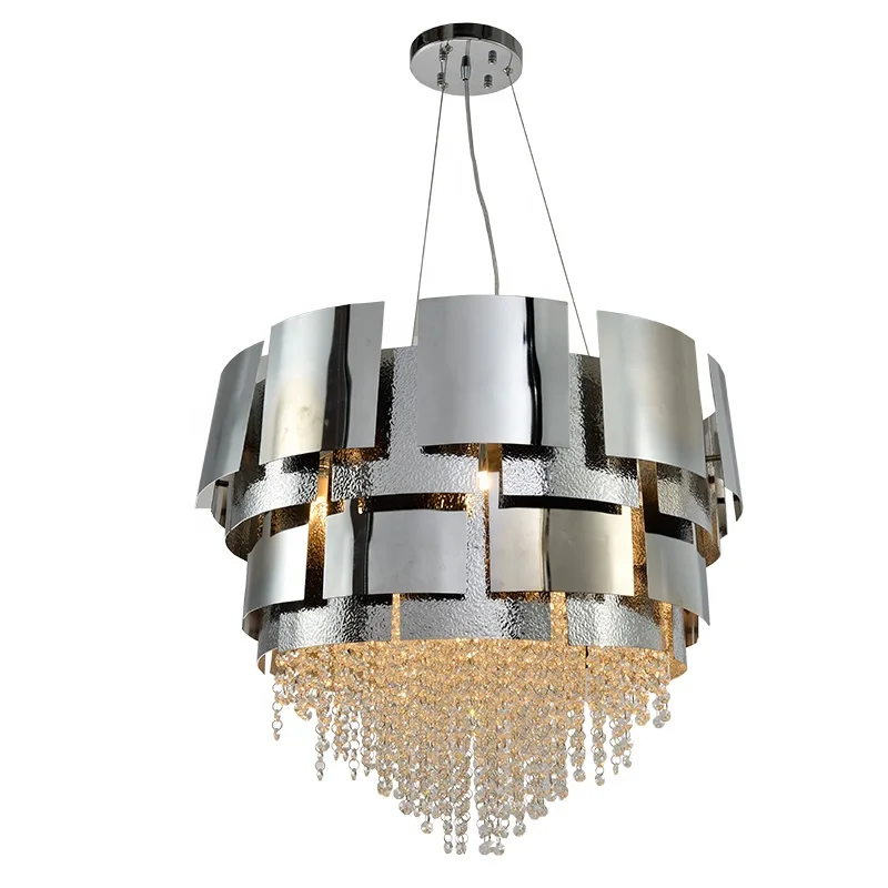 Wholesale chrome LED crystal dinning room Luxury K9 chandeliers ceiling lamps for crystal lighting