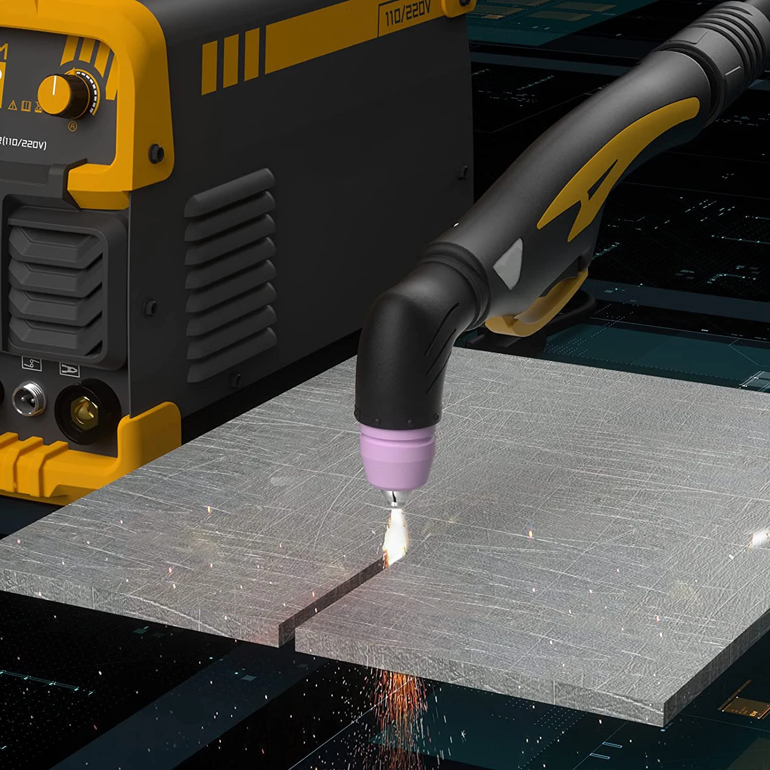 Несенсорный пилотный дуговой воздушно-плазменный резак Sugon двойное напряжение 110 В/220 В бтиз инвертор машина для резки металла 1/2 дюйма чистая резка