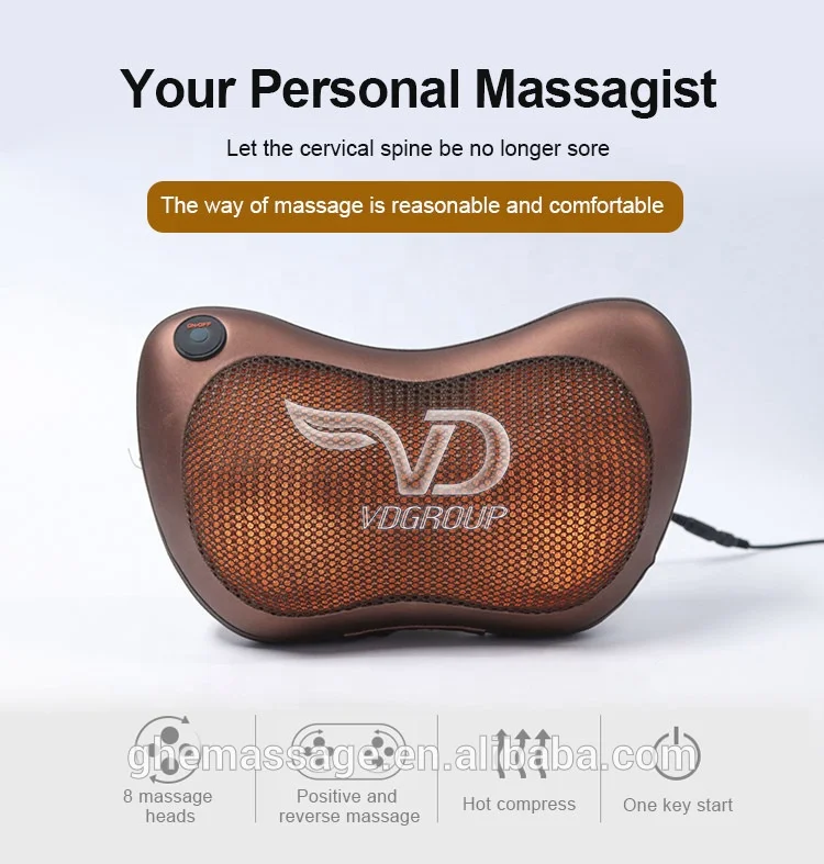 Новинка 2020 г., беспроводной Электрический шиацу с подогревом для дома и автомобиля, подушка для массажа с подогревом для спины, путешествий, воздуха, автомобиля и дома, массажный коврик и подушка