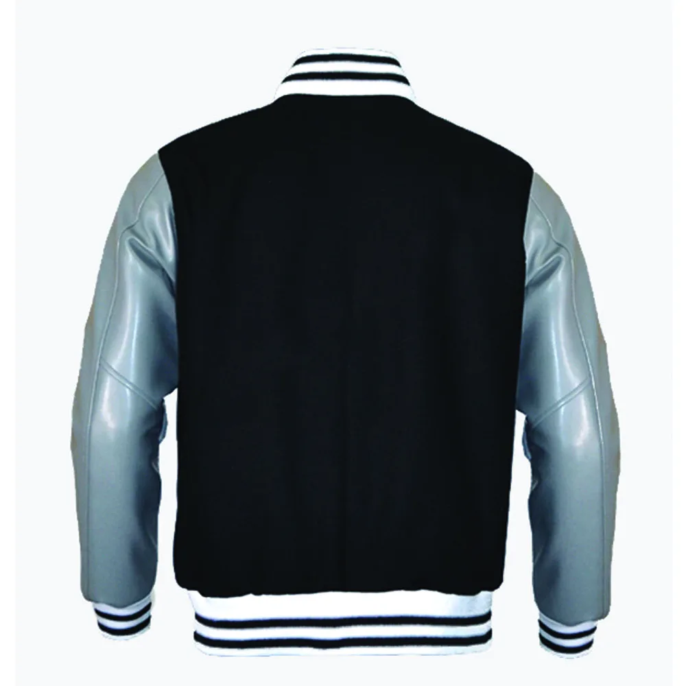 Wholesale Custom made Baseball Jacket Navy Blue Wool & Leather Varsity Letterman Bomber Fleece embroiled bomber jacket