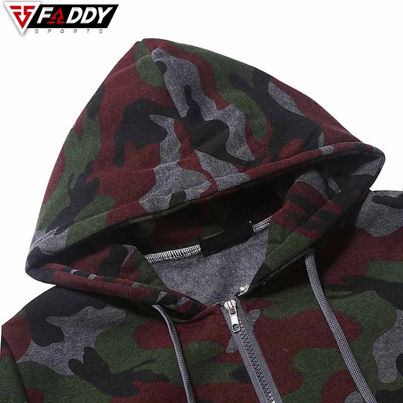  Изготовление на заказ камуфляжной расцветки с аппликацией в виде акулы челюсти Мужская рубашка молнии капюшоном куртки