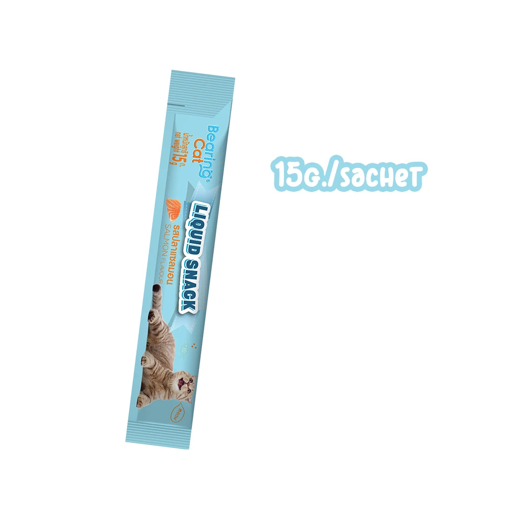 No.1 Pet Care in Thailand Bearing Cat Liquid Snack 4+1 #Salmon Cat Snack Flavor