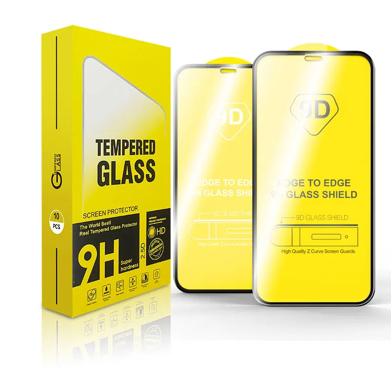 Antishock Full Cover 9D Tempered Glass Phone Screen Protector For iphone 13 11 pro max phone screen protector for redmi Note 7