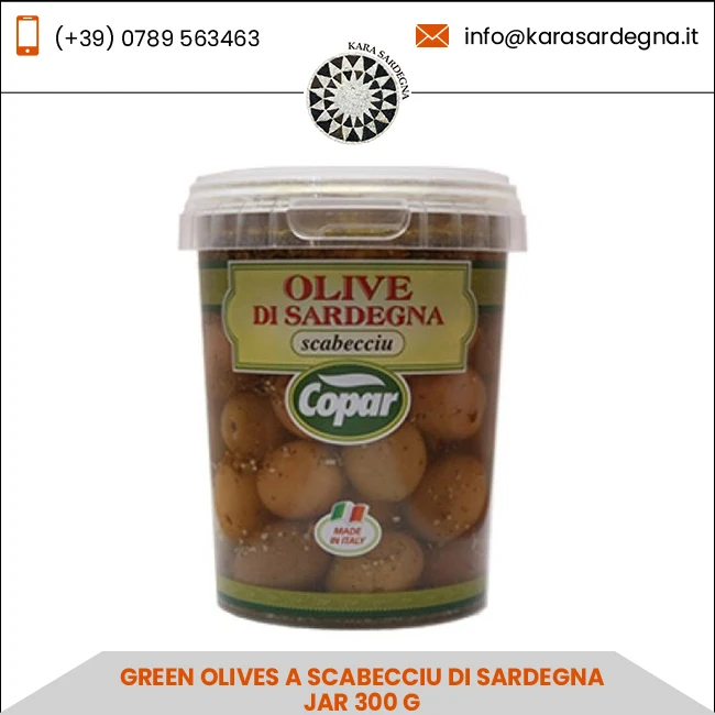
Green Olives A Scabecciu Di Sardegna Jar 300 G Tinned Food 
