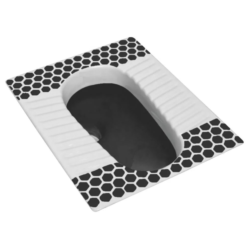 Bathroom Hot Product Alert: Black Double Color Rectangular Porcelain Squatting Pan - Export Quality, Low Price, From India