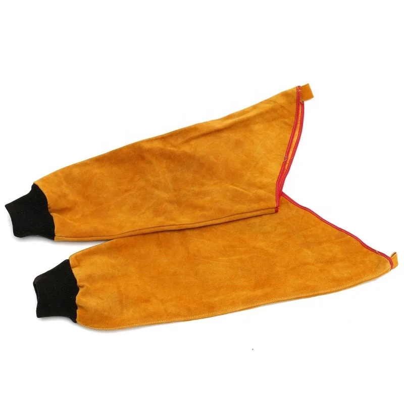 2022 Protective Heat Resistant Welding Sleeve Long Split Button Leather Arm Guard