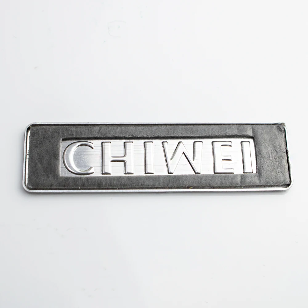 Waterproof Brushed Metal Logo Aluminum Nameplate with Adhesive for home Taiwan auto parts auto spare parts auto parts accessory
