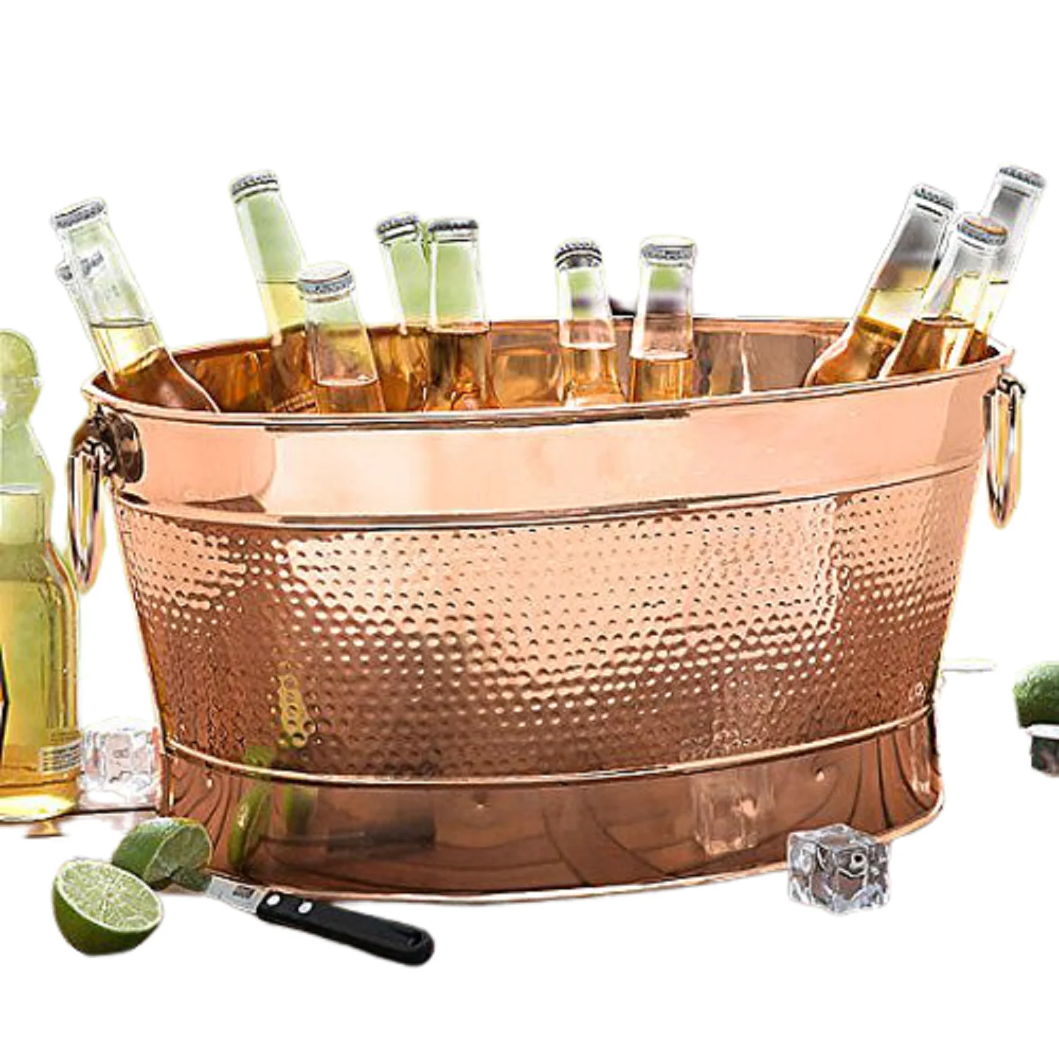 Hot Selling Copper Wine Bucket Bar And Wine Accessories 100% Pure Copper Beverage Tub Copper Wine Chiller Exporters India