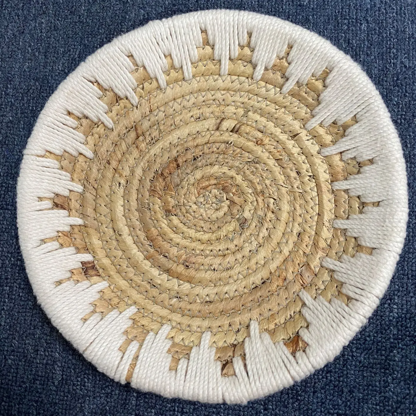 Floral handwoven Water Hyacinth Wall Art Home Decorative Wall Hanger Plate Hanging Woven Water  Hyacinth Wall Hanger HJ WHD 001