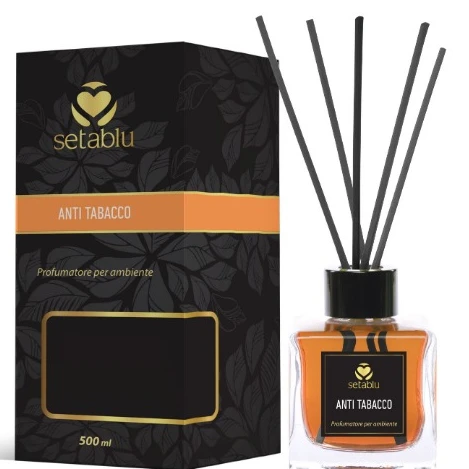 Язычковый диффузор Anti-Tabacco цветная жидкость 500 мл язычковый в стеклянной бутылке коробке производитель турецкой частной марки