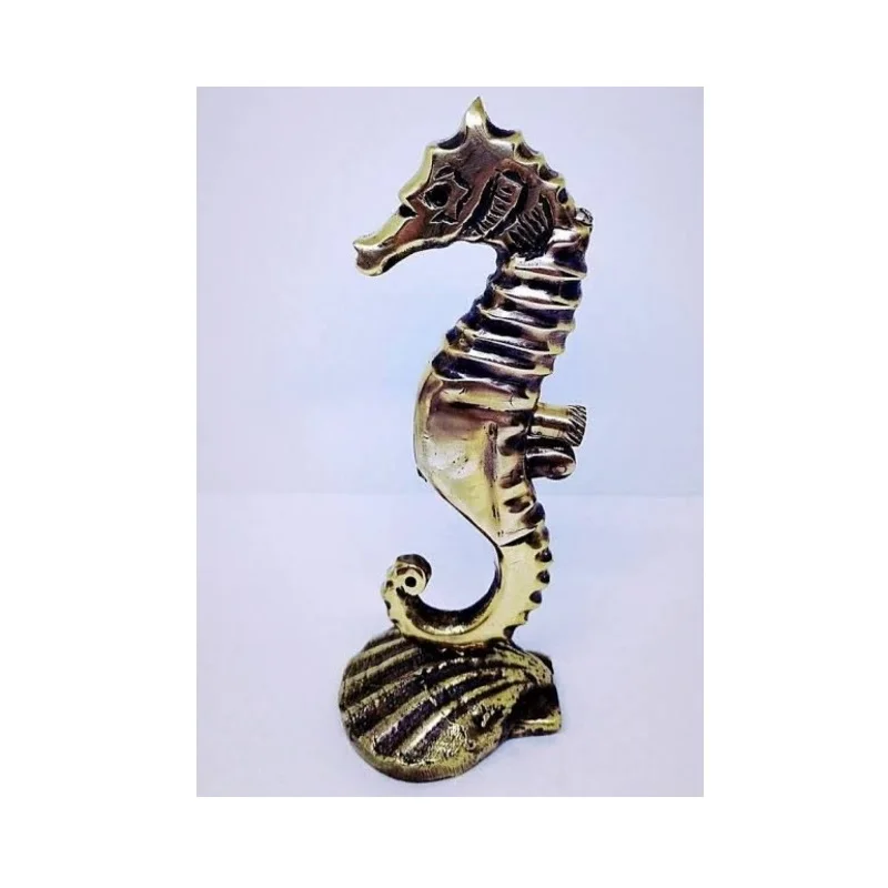 Metal Seahorse Figurine Paper Weight Desktop Decor Craft Custom Color Brass Finished Sea Horse Paper Weight stylish modern