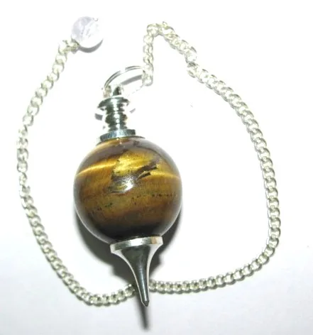 Gemstone Tiger Eye Ball Pendulums with Chain | Top Grade From