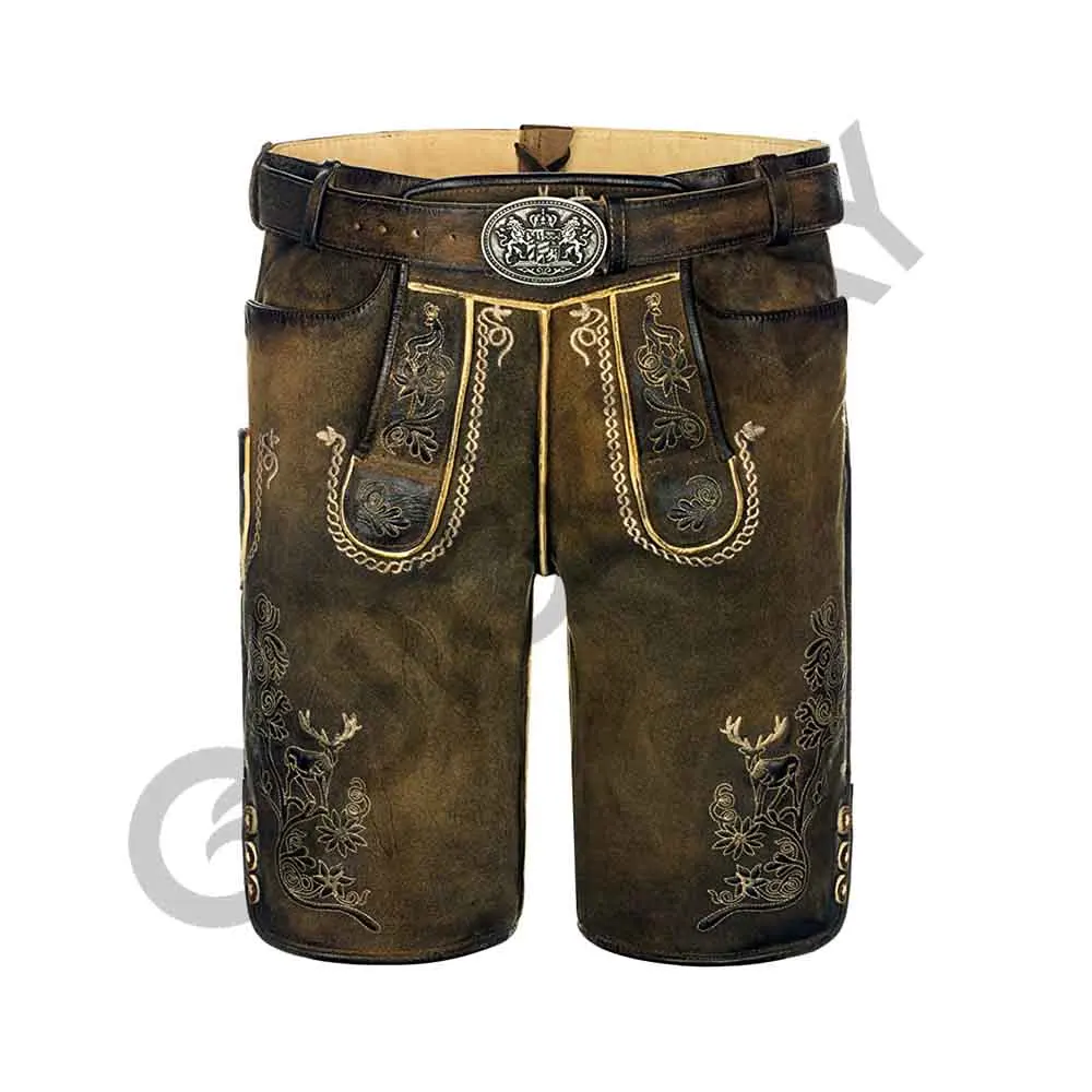 Men Short Length Bavarian Lederhosen Shorts Bavarian Suit