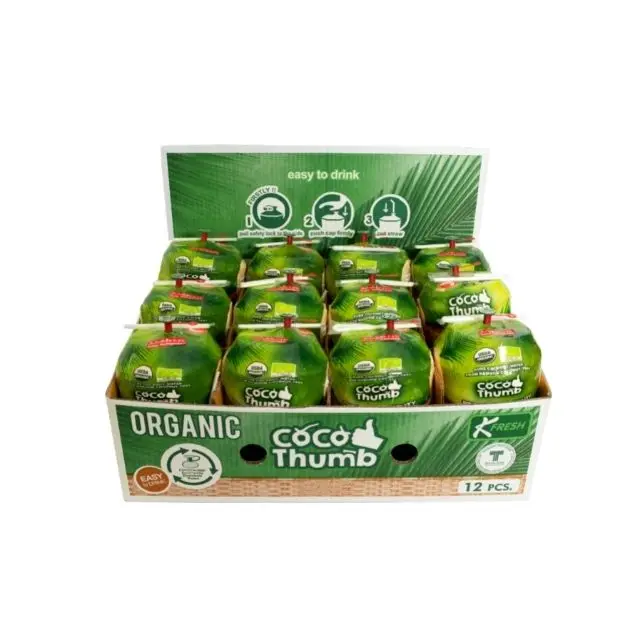  Легко открывающийся тайский органический кокосовый орех марки Coco Thumb 12 орехов/коробка