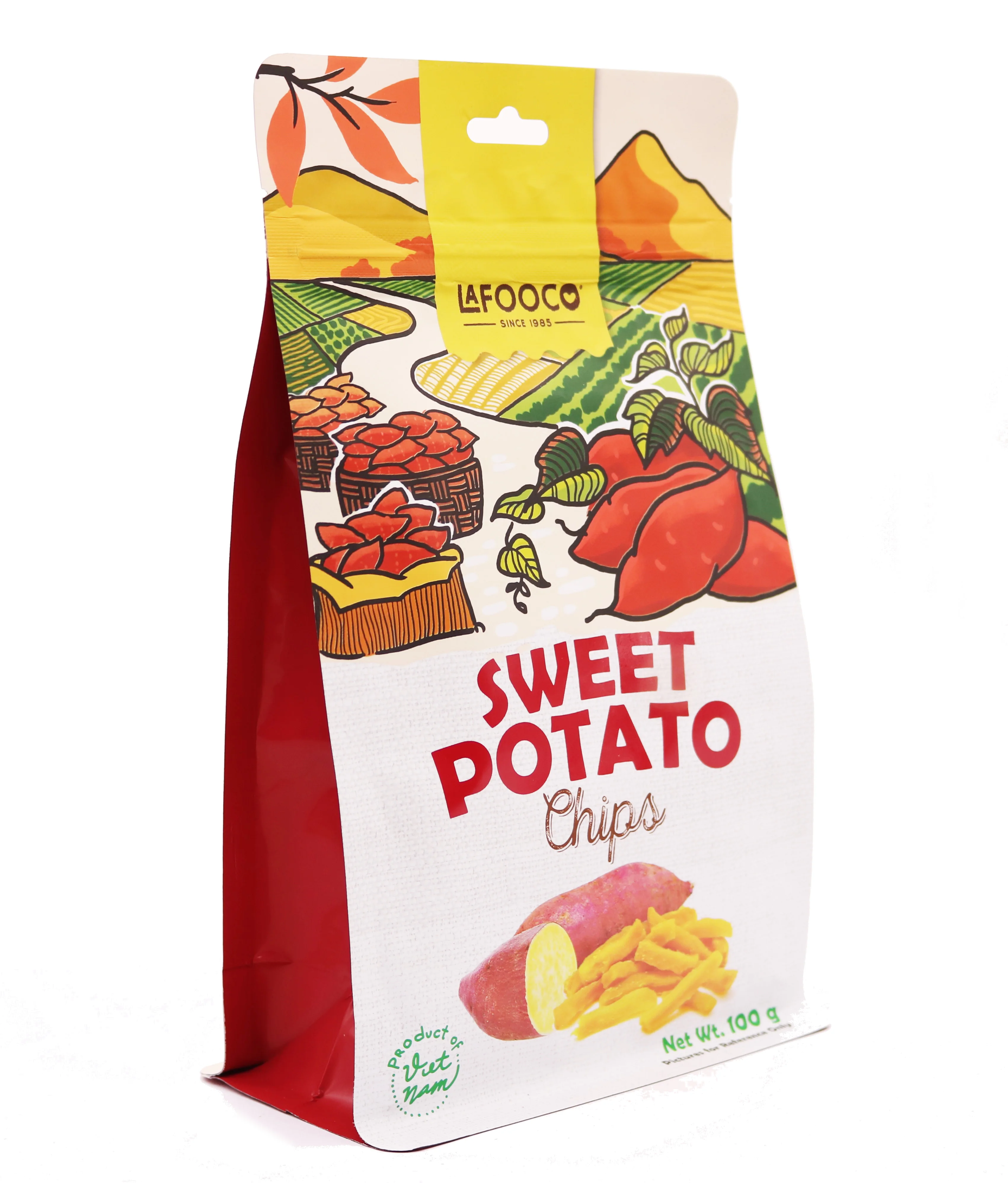 Lafooco чипсы для сладкого картофеля 100 г стоячий мешочек вьетнамская закуска с естественным вкусом безвредная
