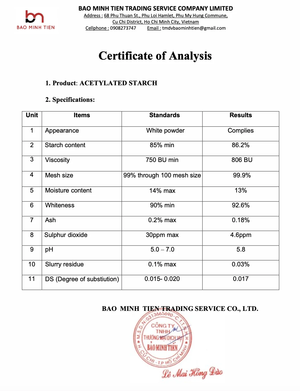 Модифицированный крахмал TAPIOCA для применения в пищевых продуктах