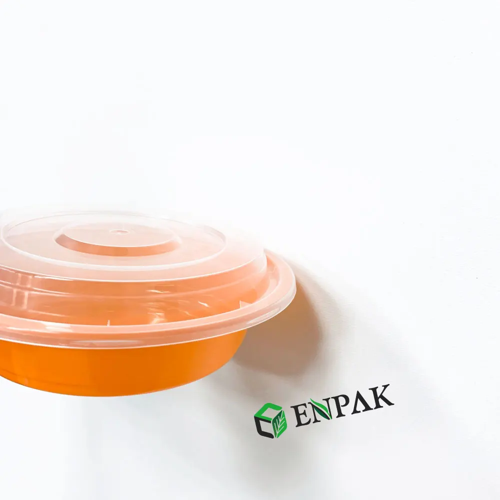 ENPAK Customized 32oz Round disposable colorful Plastic food containers