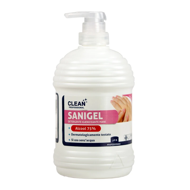 Высококачественное итальянское дезинфицирующее средство для рук Алкоголь 75% SANIGEL 500 мл для экспорта