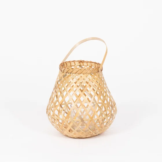 Vintage elegant basic style candle holder bamboo lantern decorative boho rustic candlestick holders