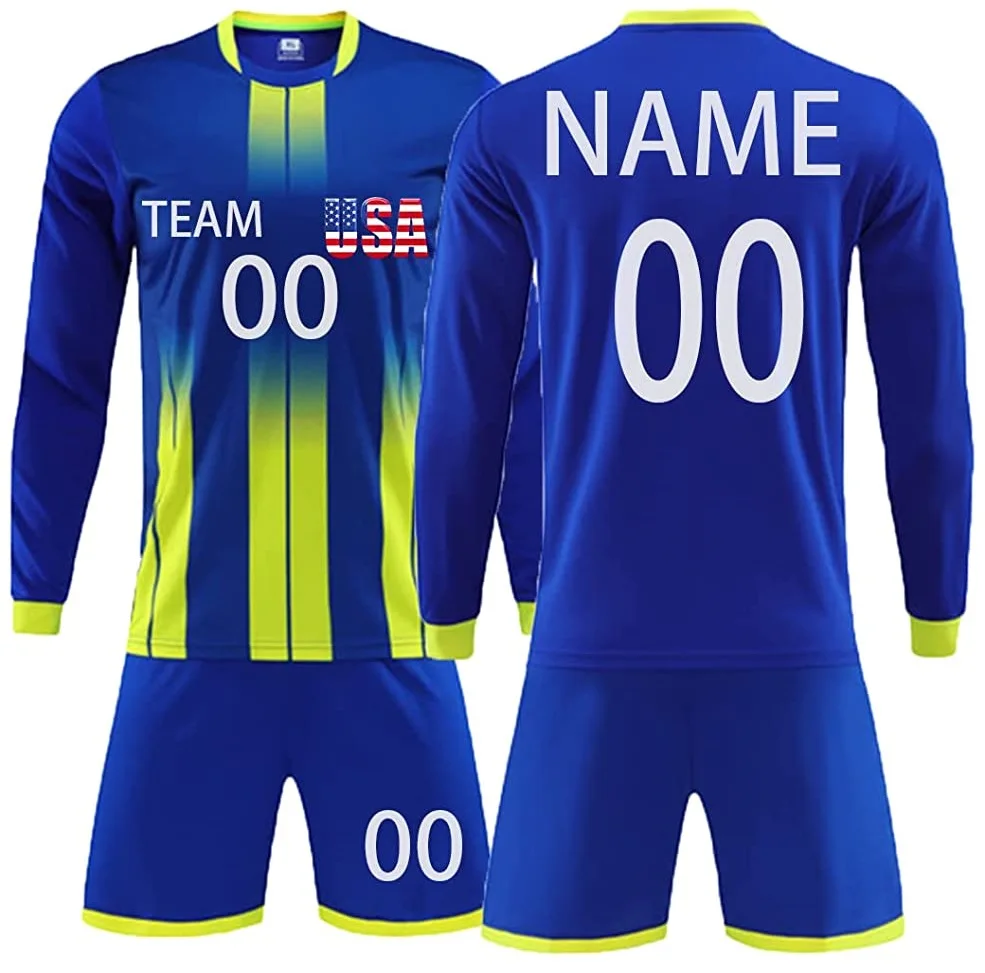Custom Soccer Uniform Full Sublimation Printing Soccer Jerseys Club Team Football Training Uniform Suit Soccer Uniform For Men