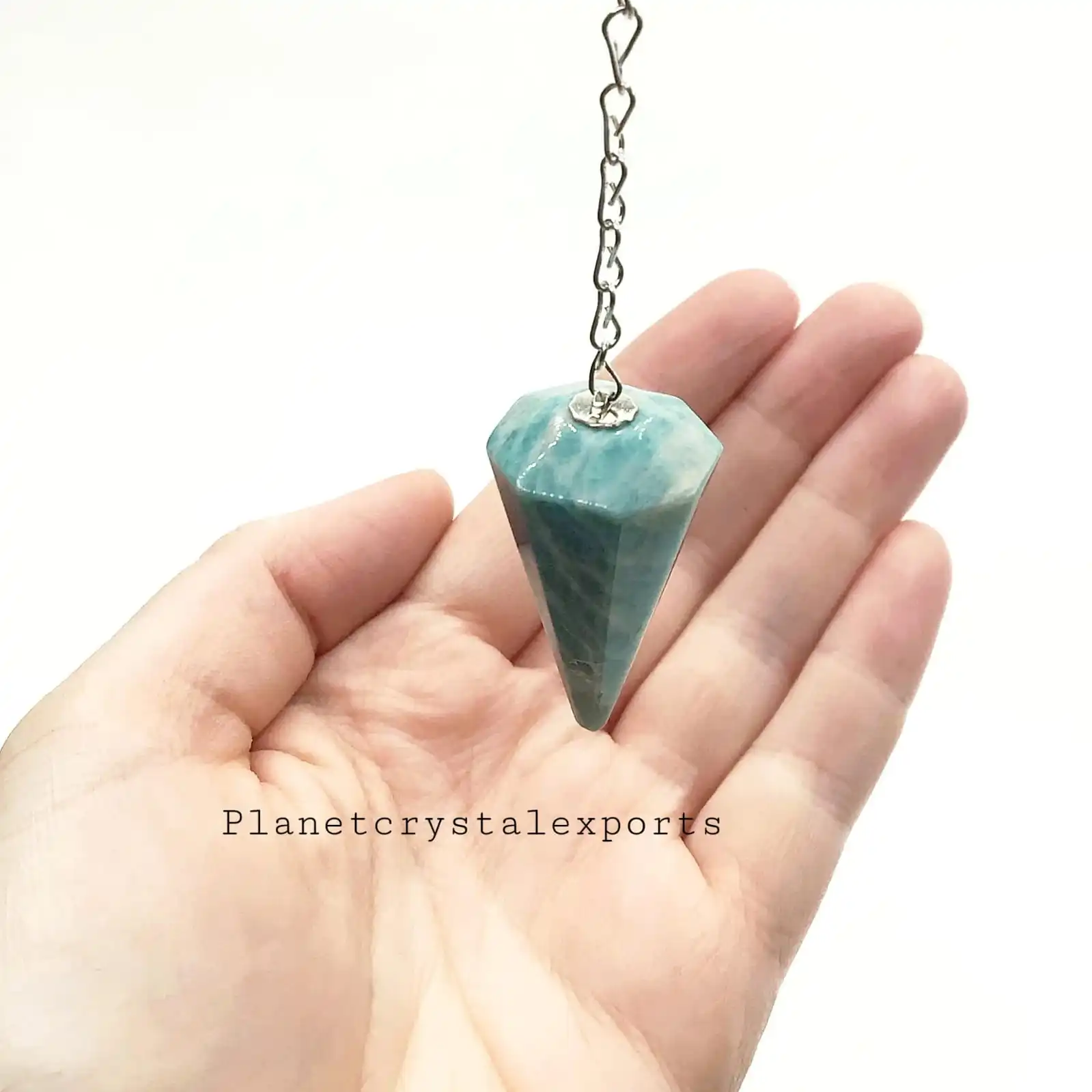 Natural Amazonite Healing Dowsing Pendulum: Natural Spiritual Chakra Crystal Reiki Pendulum Buy From Planet Crystal Export