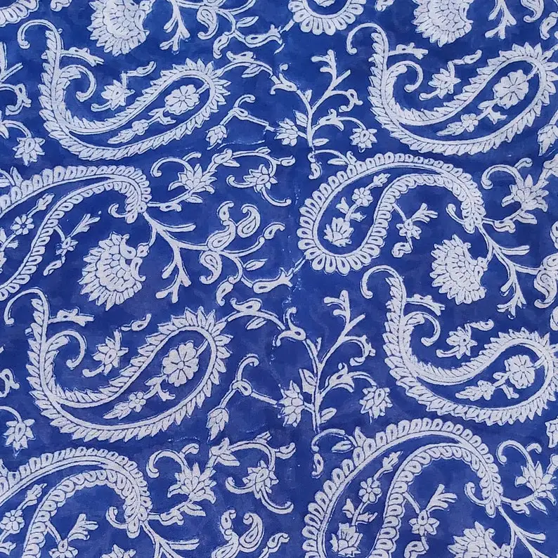 Indian Wholesale 100% Soft Cotton Hand Block Printed Women Girl Kimono Kaftan Nighty Bra Dress Designer Sanganeri Running Fabric