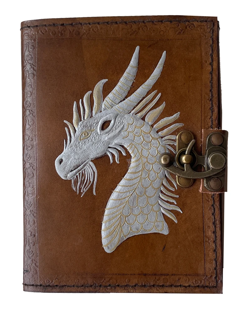 Embossed Leather Bound Journal Dragon Game Of Thrones Diary With Clasp Lock Vintage Perfect Notebook Blank Book Of Shadows 7x5