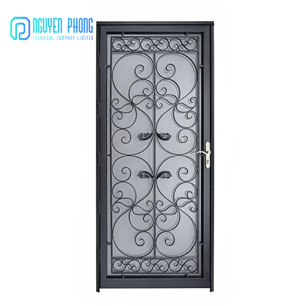 Wholesale Factory In Bulk Simple Wrought Iron Double Entrance Front Doors