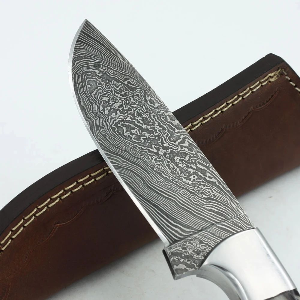 Blade Survival Hunting Knives High Quality Wholesale Damascus Steel for Outdoor Camping Knife