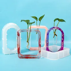 Diy Glue Mold 3 Flower Vase Flower Pot Hydroponic Flower Device Silicone Mold Test Tube Vase Mirror