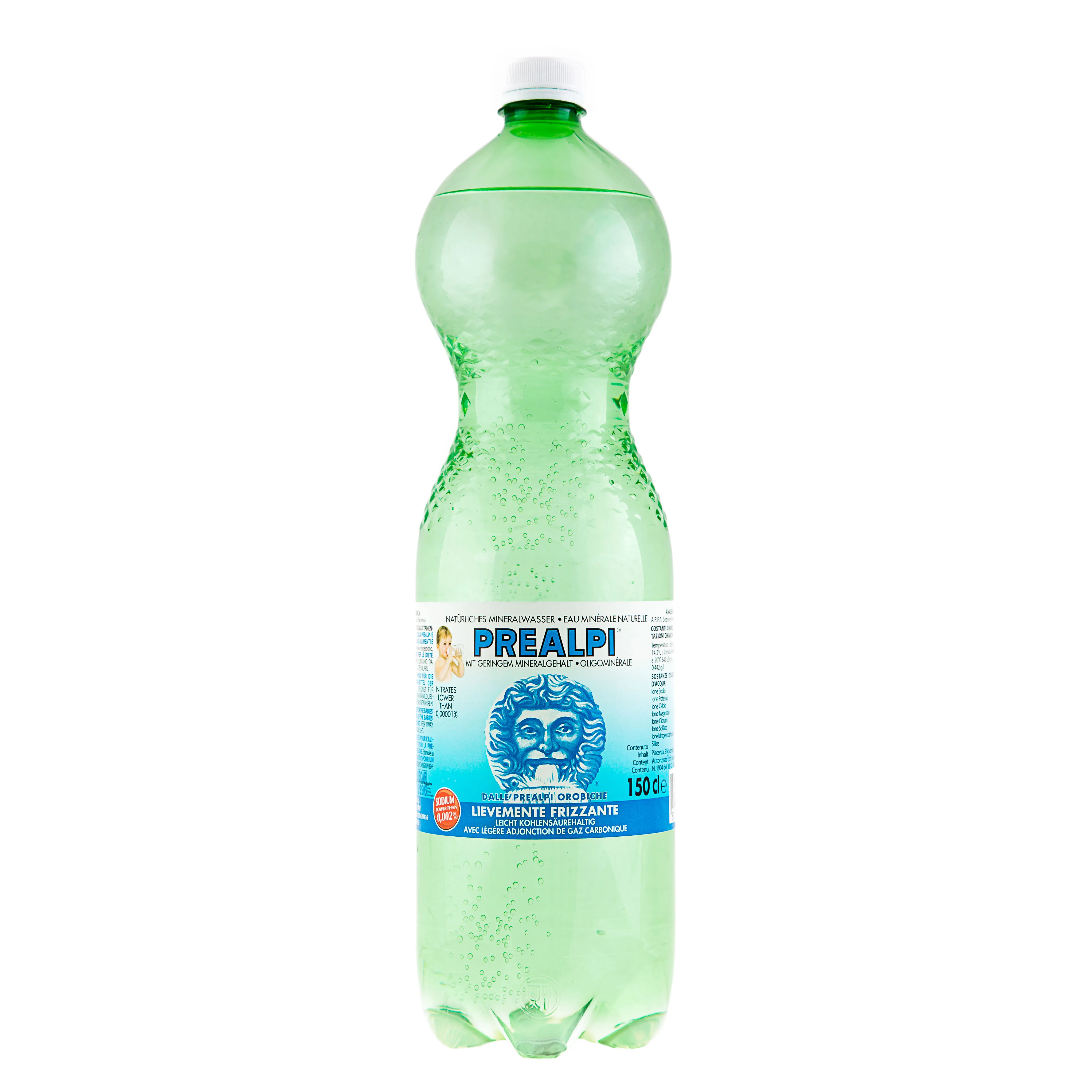 Made in Italy cl. 150 Fonti Prealpi water plastic PET bottle SLIGHTLY SPARKLING natural mineral water