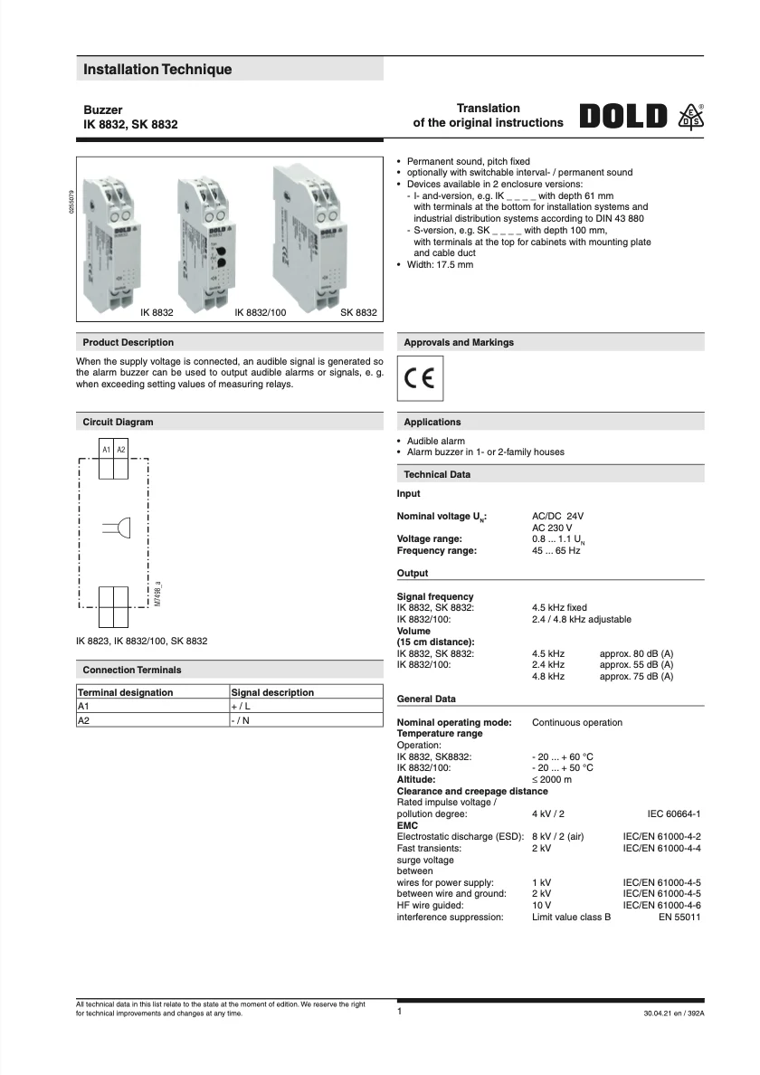 DOLD original and certified SK 8832 from Germany