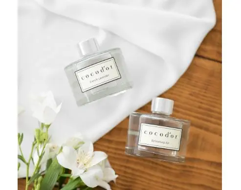 Home decor reed diffuser in glass jar with 8pcs reed sticks  , cocodor gift set