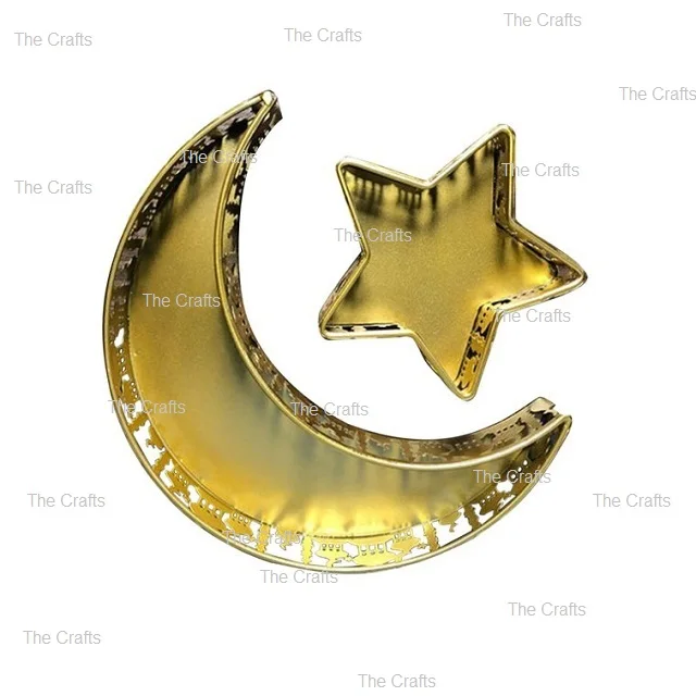 Moon And Star Shape Chocolates Serving Tray For Hotel And Restaurant Dates Sweets Serving Tray In Bulk