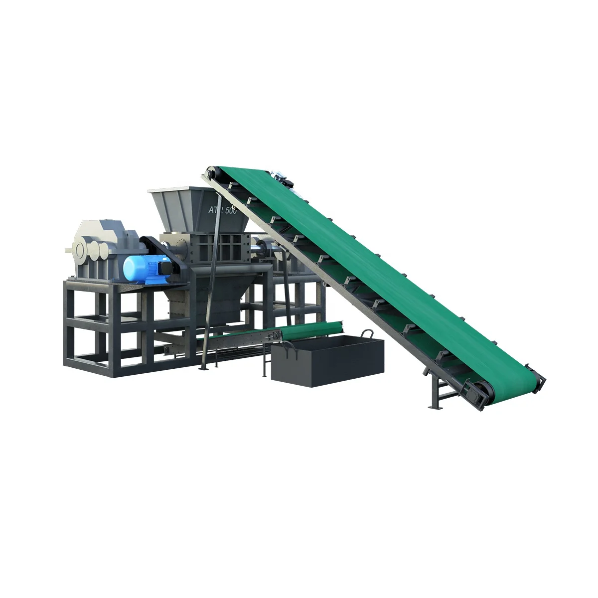 Two-shaft industrial Shredder ATR/S 500 recycling for plastic rubber wood light scrap and other solid waste processing