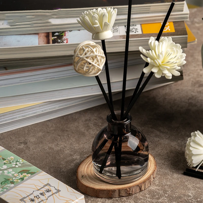 Customized Glass bottle aromatherapy reed diffuser bottles with stick diffuser reed for gift set home air freshener