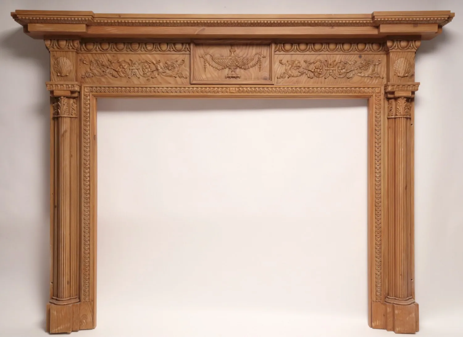 Teak Mahogany Wood Modern Carving Antique Colonial Fireplace
