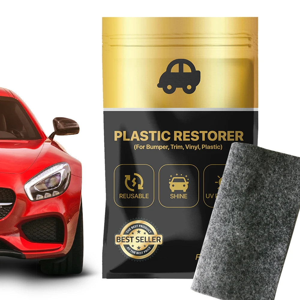 
Plastic Trim Restorer Wipe for Cars Restoration Renew Blacken Worn Out Plastic & Vinyl Rubber Surfaces UV Sunlight 