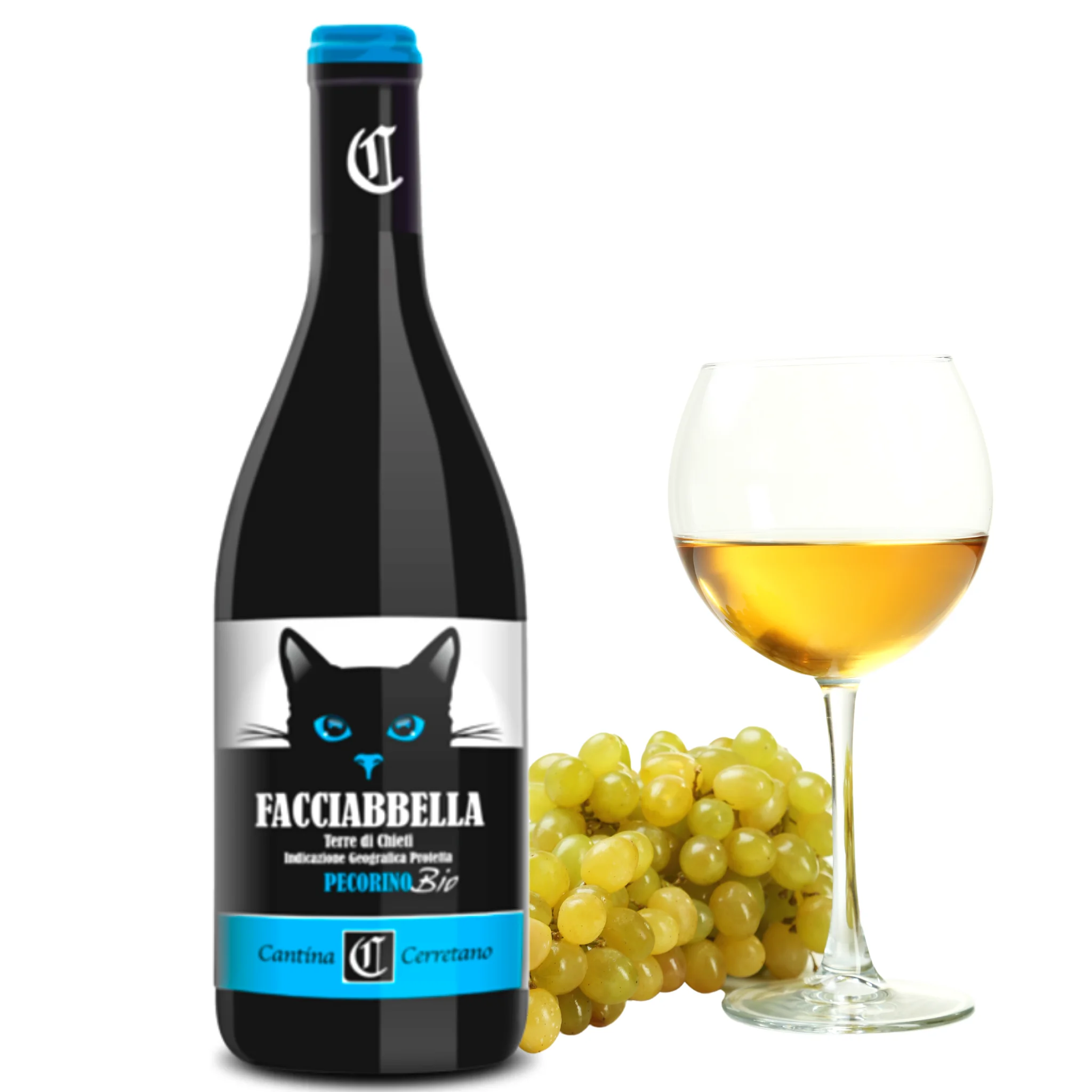 Dropship Italian White Wine - Pecorino Terre di Chieti IGP Organic Vegan - Wine bottles 750 ml - Alcohol wine 12.5%