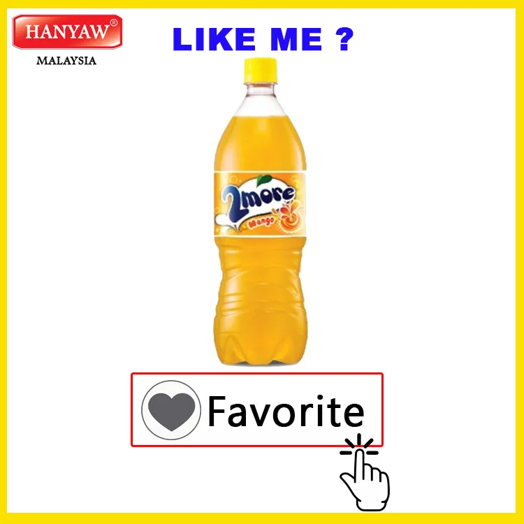 [Малайзия] Быстрая доставка + Сертифицированный Халяль 2 других газированных напитка с газированной содой манго (1250 мл x 12 бутылок/картонная коробка)