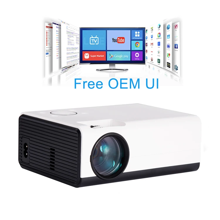 Remote control customize UI  Android 9.0 2.4G 5.8G dual wifi projector 4k home theater pocket projector