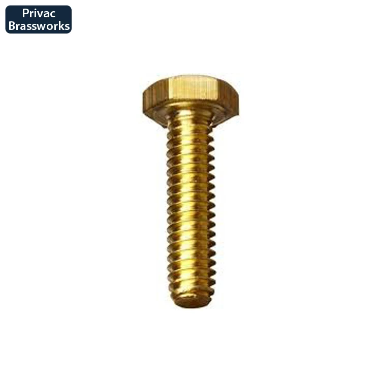 Solid Brass Hex Head Screws Bolts DIN933 Brass Hex Bolt / Brass Screws Bolts