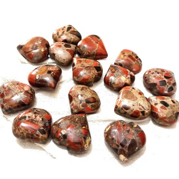 Wholesale Conglomerate Puffy Hearts High Quality Crystal Love Gifts Chakra Style Amethyst Carved Technique Metaphysical Hearts