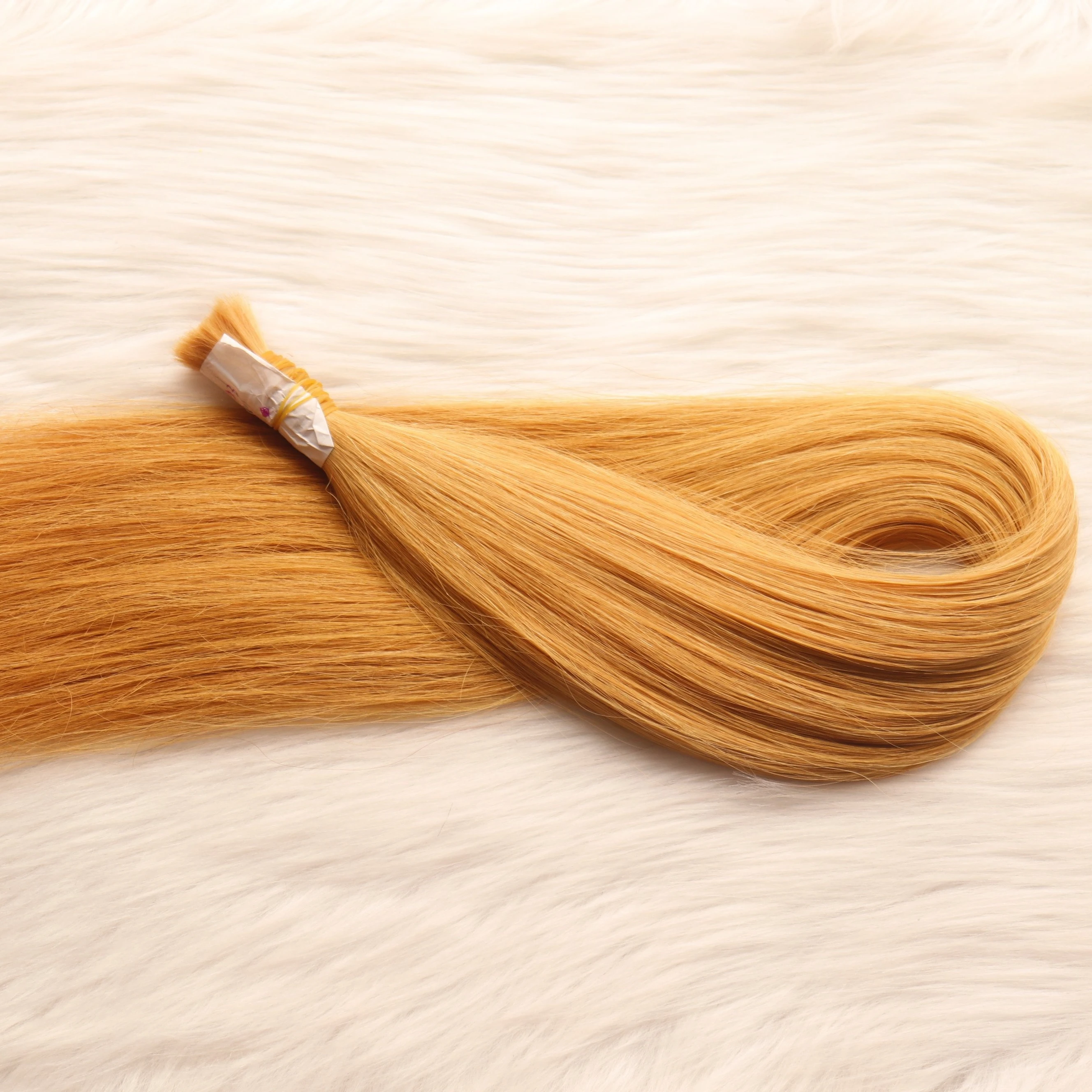 Double Drawn Blonde Color Straight Luxury Bulk 100% Vietnamese Human Hair Extensions With Whole Sale Price