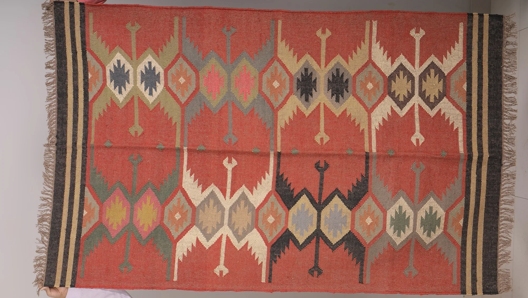 Деревенская дорожка для прихожей индийский ковер Kilim джутовый шерстяной коврик пола ручной работы 4x6 футов Kelim коврики