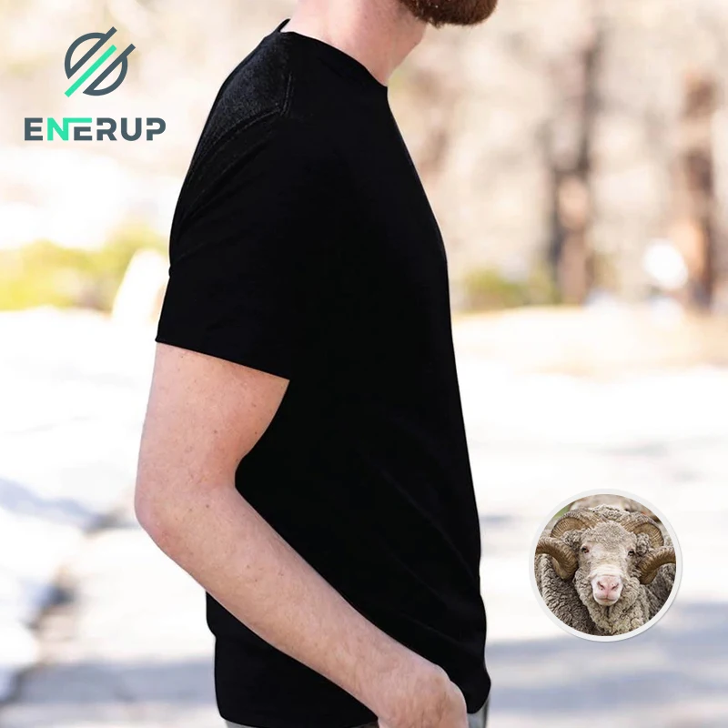 Enerup Custom Men Shirts Merino Wool Plus Size t Shirt Crew Neck Shirts for Man