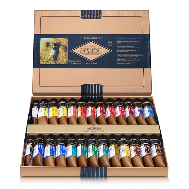 Mijello MISSION Gold Class Pure Pigment Watercolor Set (15ml) 34 /24/17 colors