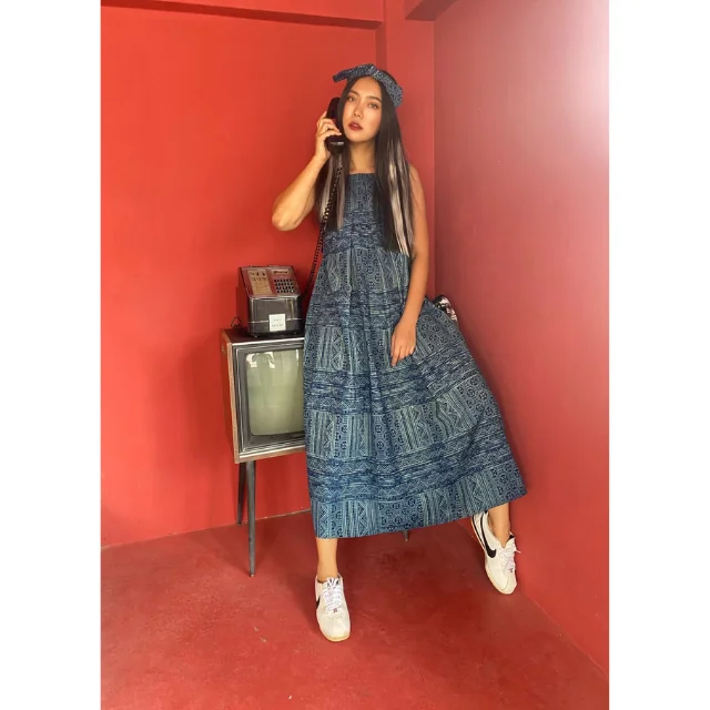 Лидер продаж тайские повседневные женские платья товары премиум класса ручная работа от Lada Lanna коллекция 038 нагрудное платье