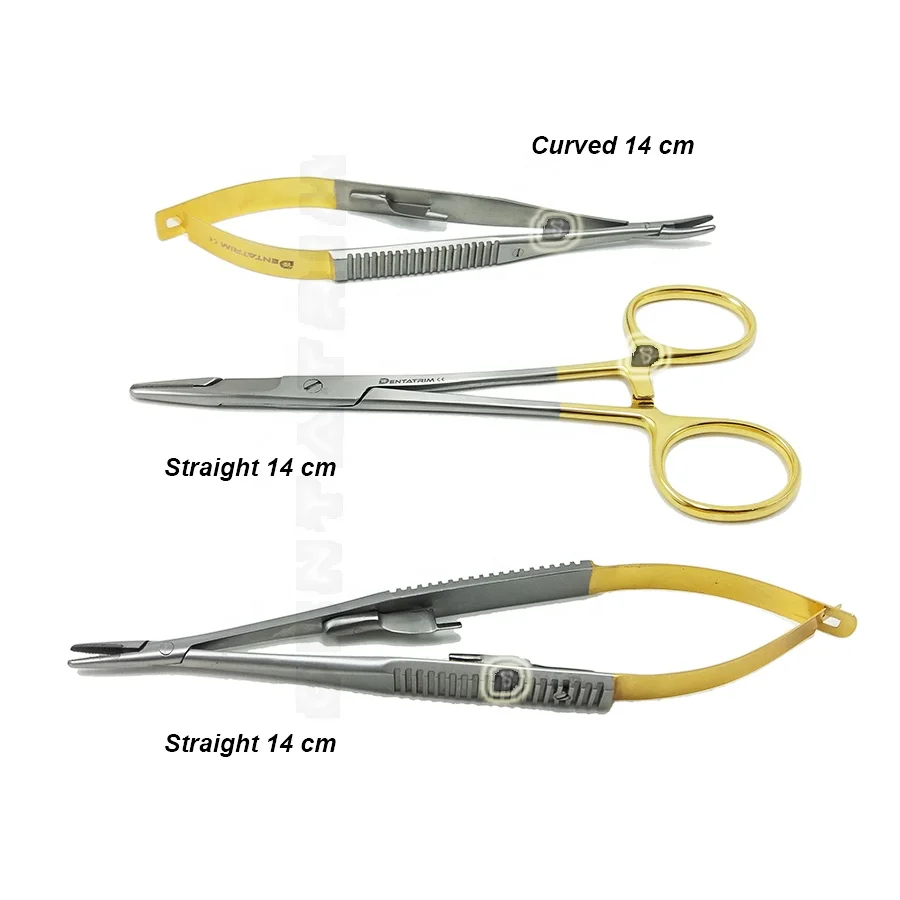 Набор игл-держателей Castroviejo & Olsen 3 шт. ручной стальной держатель для Neeldle 14 см