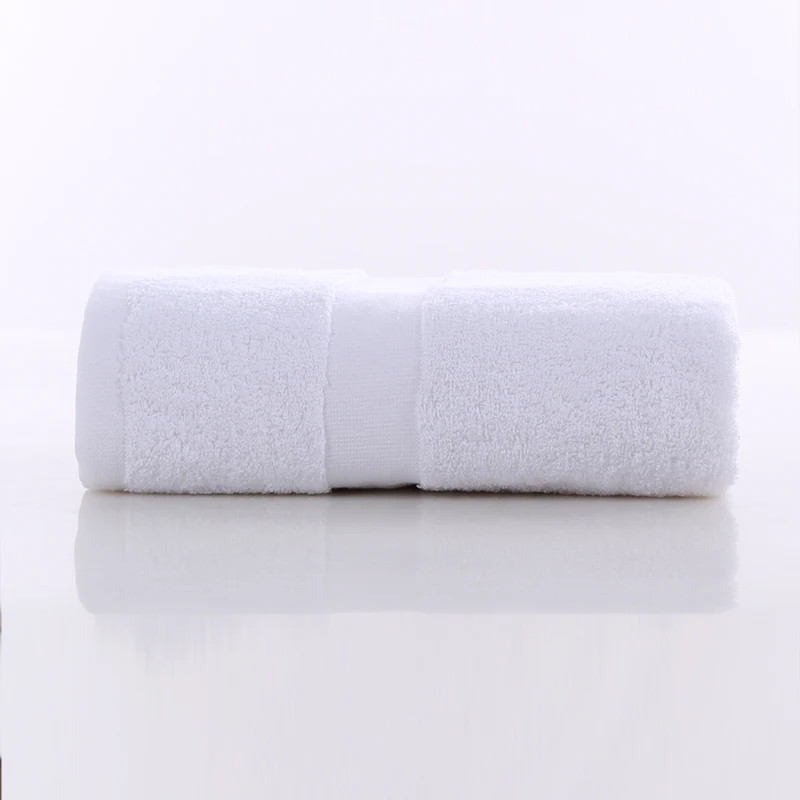 Manufacturer cheap 14S Cotton Dobby white towels set bath face hand towel with good water absorption